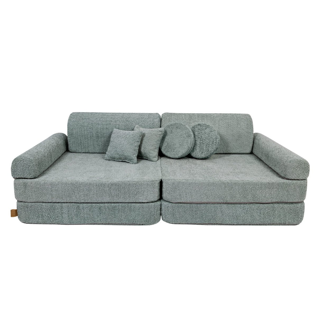 Modular Kids Play Sofa, Large - Bouclé, 160 x 80 cm (Fresh Mint) - Tiny Tugz™