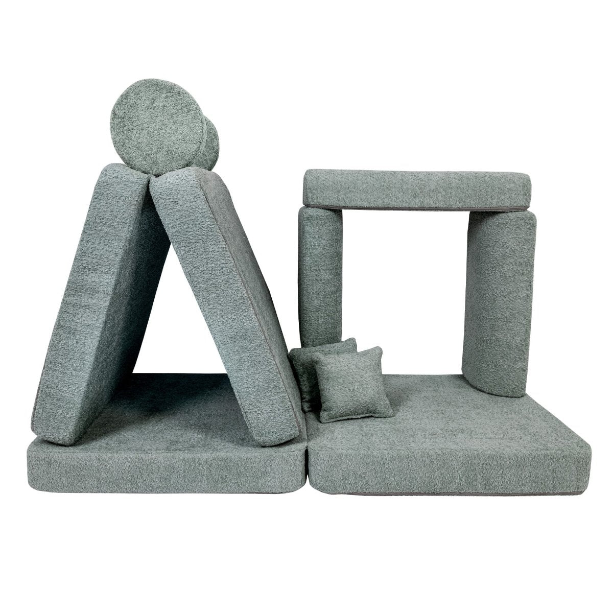 Modular Kids Play Sofa, Large - Bouclé, 160 x 80 cm (Fresh Mint) - Tiny Tugz™