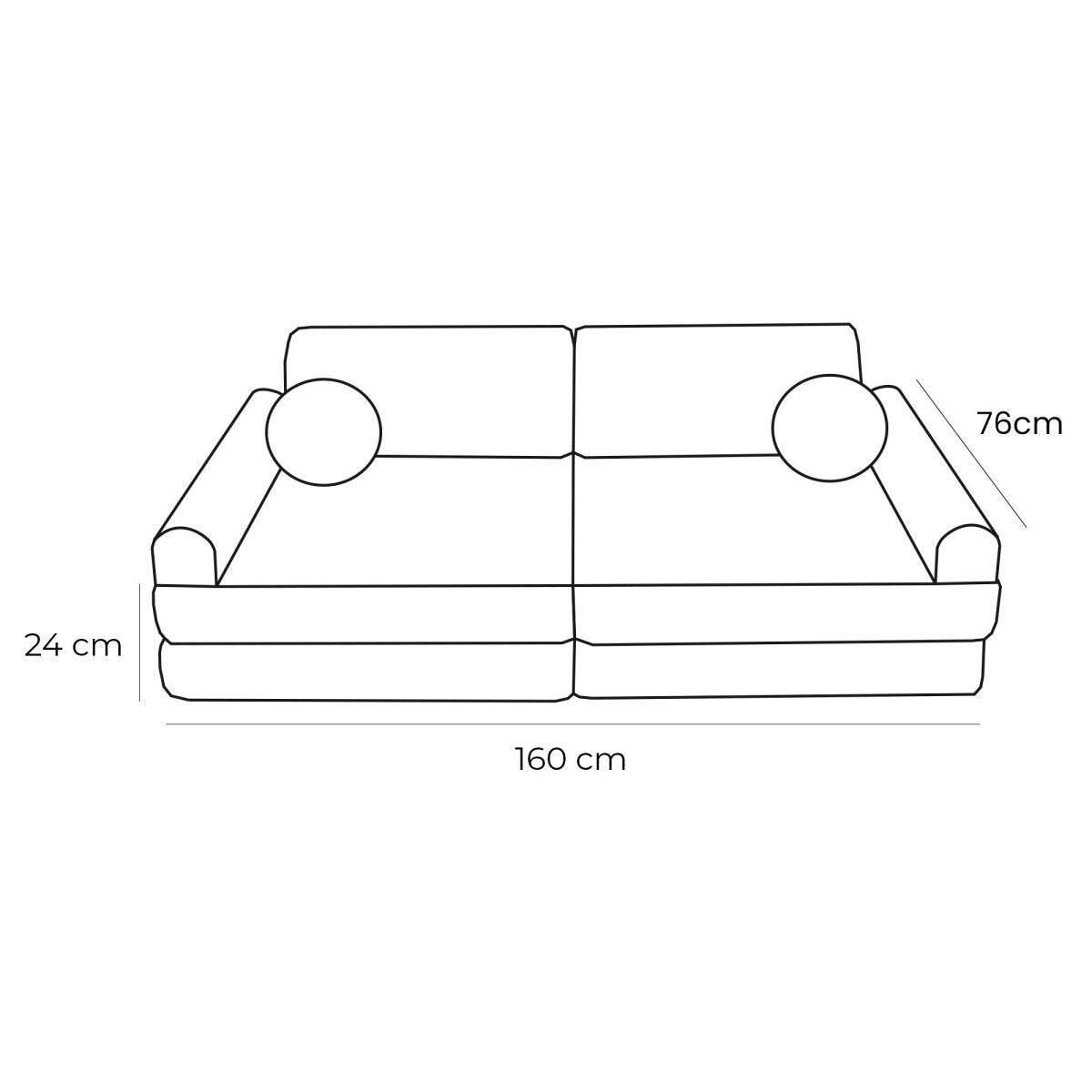 Modular Kids Play Sofa, Large - Bouclé, 160 x 80 cm (Fresh Mint) - Tiny Tugz™