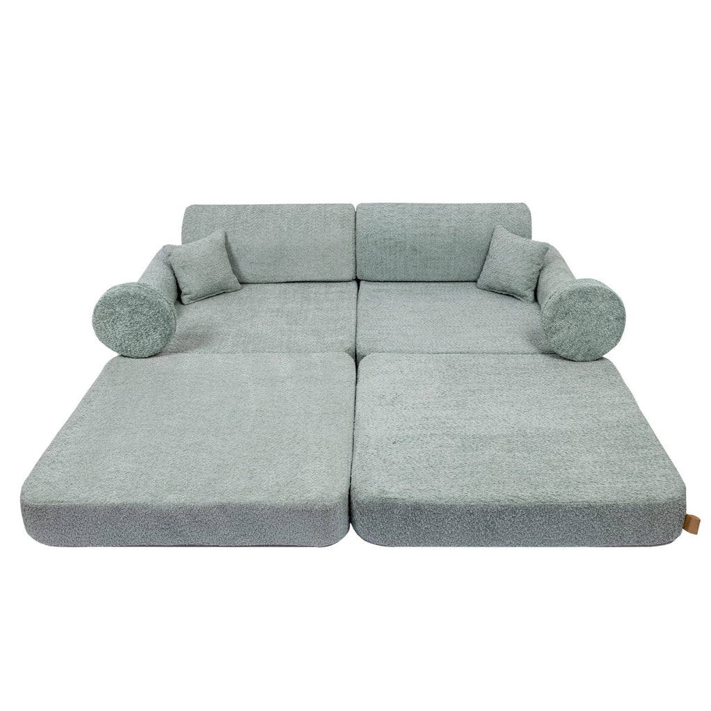 Modular Kids Play Sofa, Large - Bouclé, 160 x 80 cm (Fresh Mint) - Tiny Tugz™