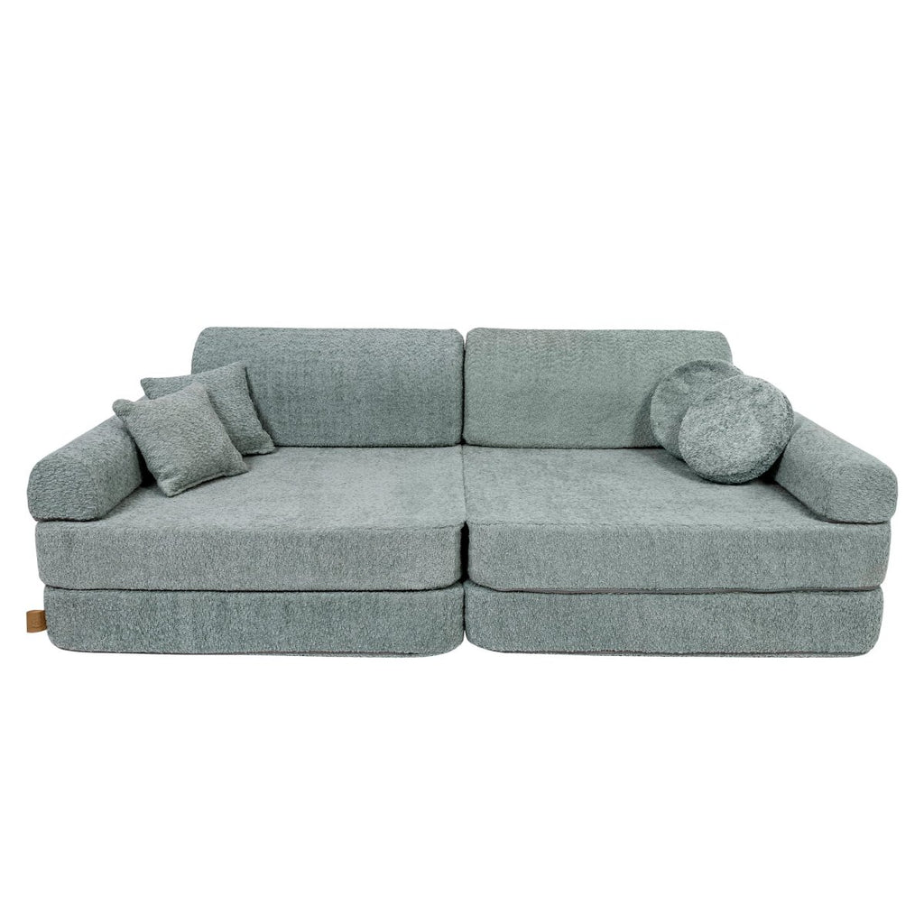 Modular Kids Play Sofa, Large - Bouclé, 160 x 80 cm (Fresh Mint) - Tiny Tugz™