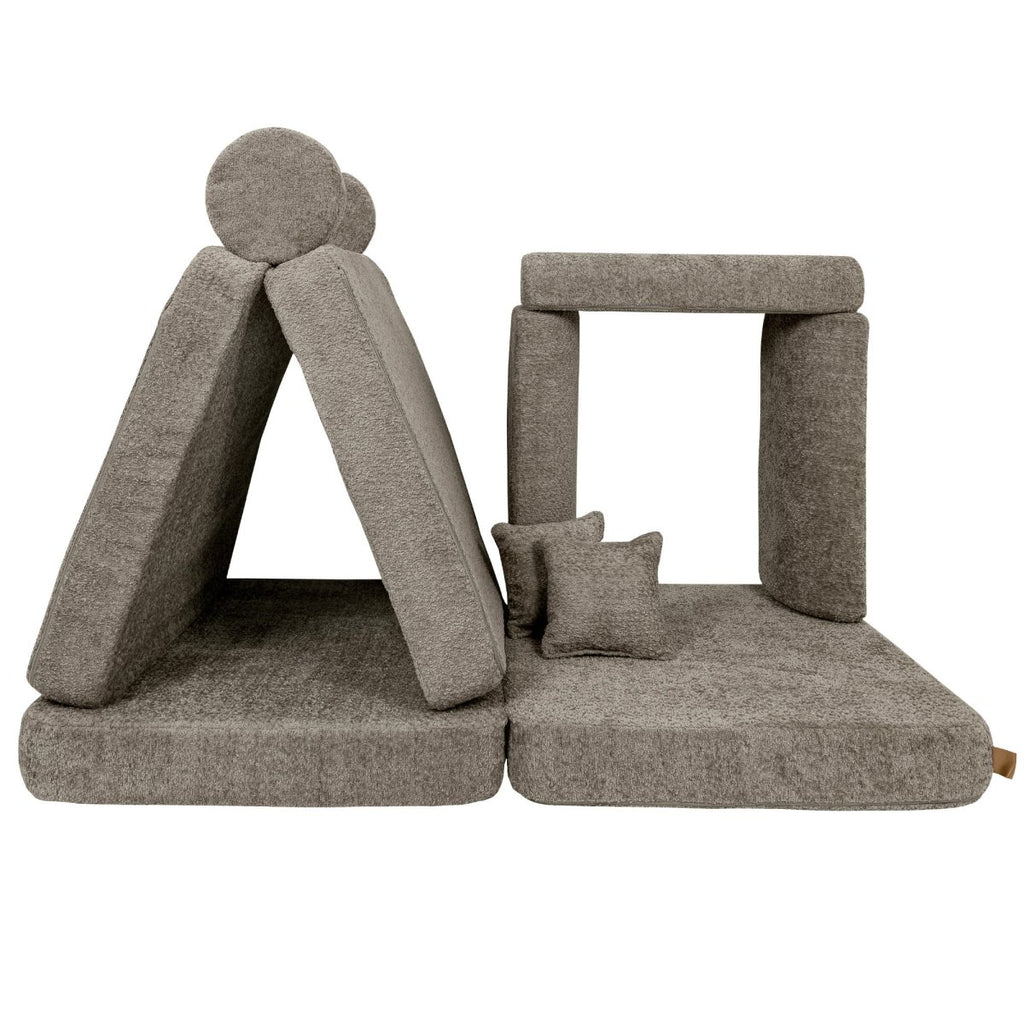 Modular Kids Play Sofa, Large - Bouclé, 160 x 80 cm (Tan Beige) - Tiny Tugz™