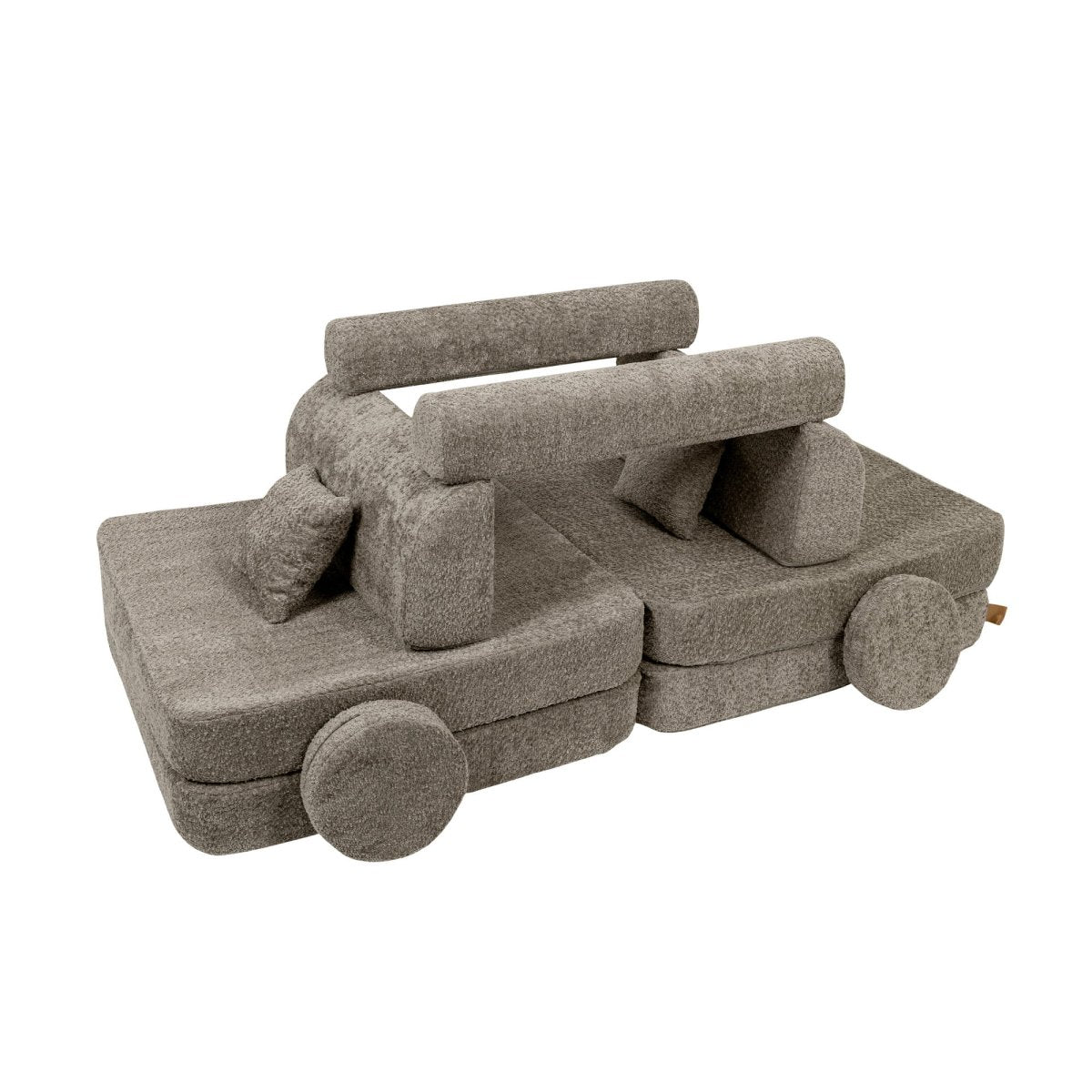 Modular Kids Play Sofa, Large - Bouclé, 160 x 80 cm (Tan Beige) - Tiny Tugz™