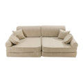 Modular Kids Play Sofa, Large - Corduroy, 160 x 80 cm (Ecru) - Tiny Tugz™
