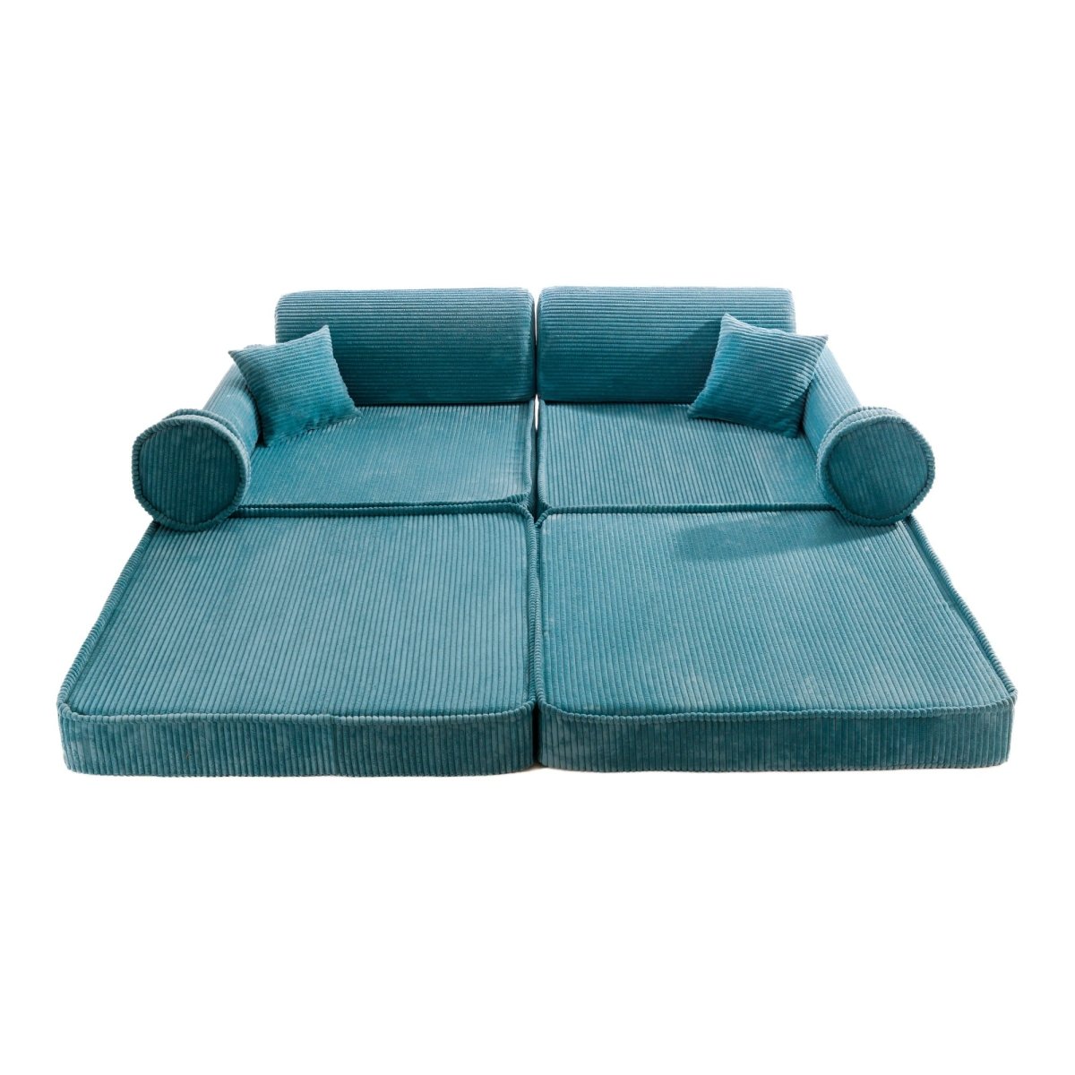 Modular Kids Play Sofa, Large - Corduroy, 160 x 80 cm (Turquoise) - Tiny Tugz™