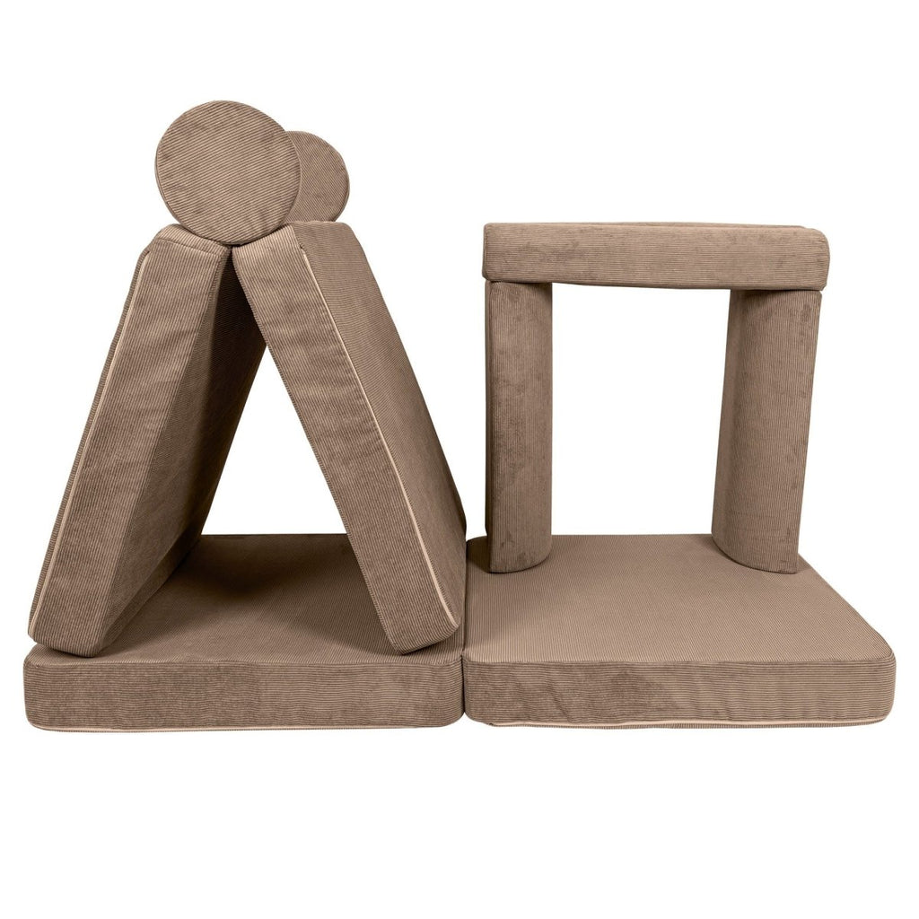 Modular Kids Play Sofa, Large - Slimcord Corduroy, 160 x 80 cm (Brown) - Tiny Tugz™