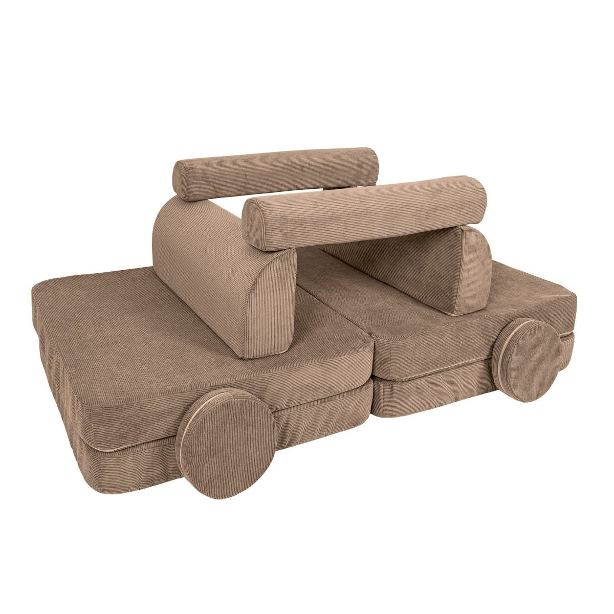 Modular Kids Play Sofa, Large - Slimcord Corduroy, 160 x 80 cm (Brown) - Tiny Tugz™