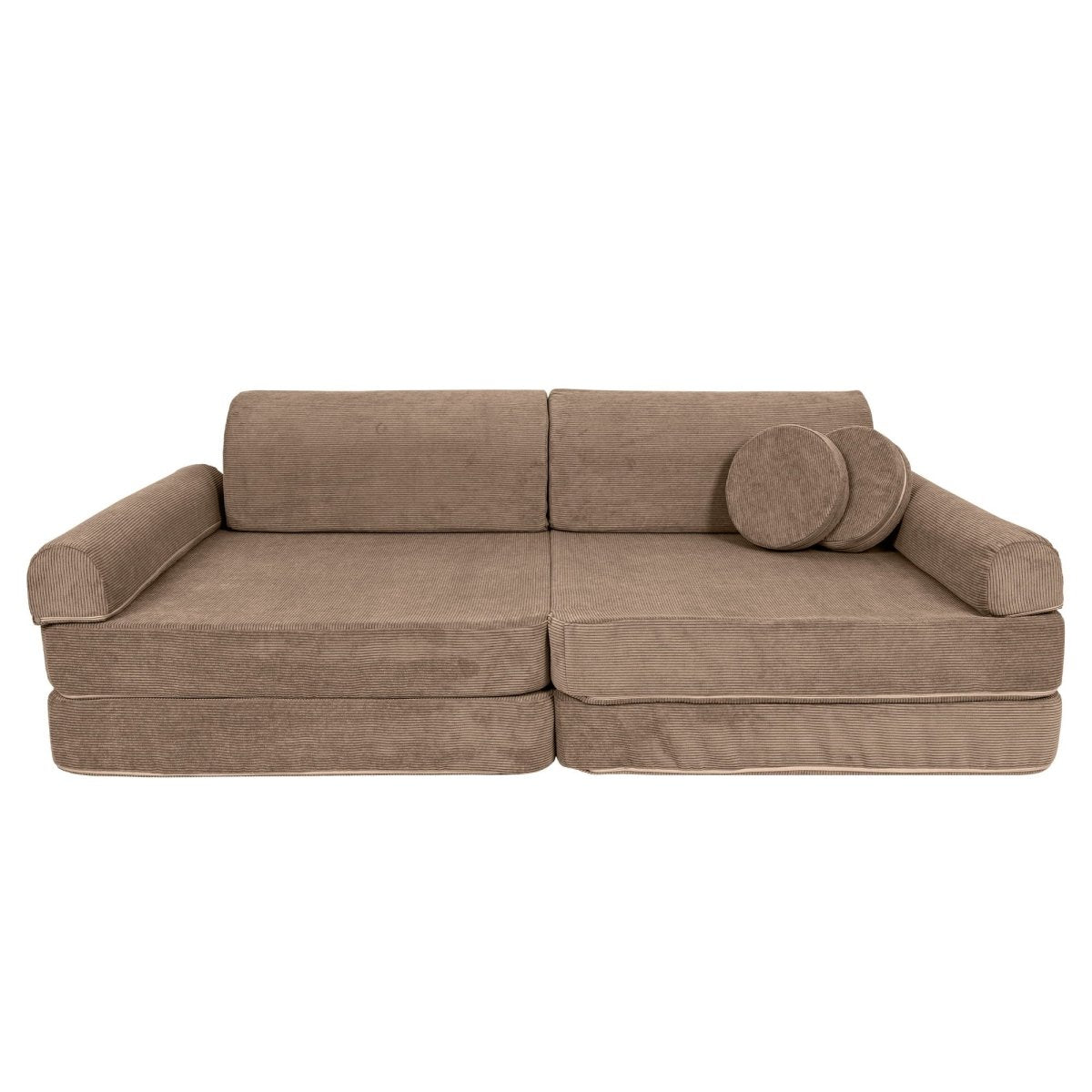 Modular Kids Play Sofa, Large - Slimcord Corduroy, 160 x 80 cm (Brown) - Tiny Tugz™