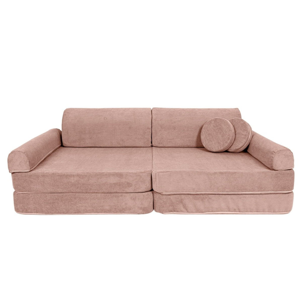 Modular Kids Play Sofa, Large - Slimcord Corduroy, 160 x 80 cm (Pink) - Tiny Tugz™