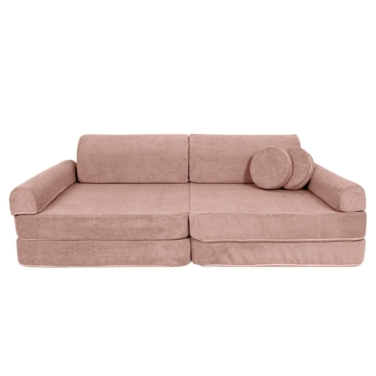 Modular Kids Play Sofa, Large - Slimcord Corduroy, 160 x 80 cm (Pink) - Tiny Tugz™