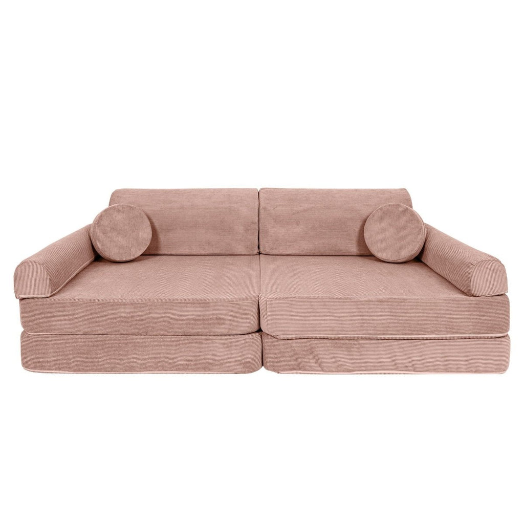 Modular Kids Play Sofa, Large - Slimcord Corduroy, 160 x 80 cm (Pink) - Tiny Tugz™
