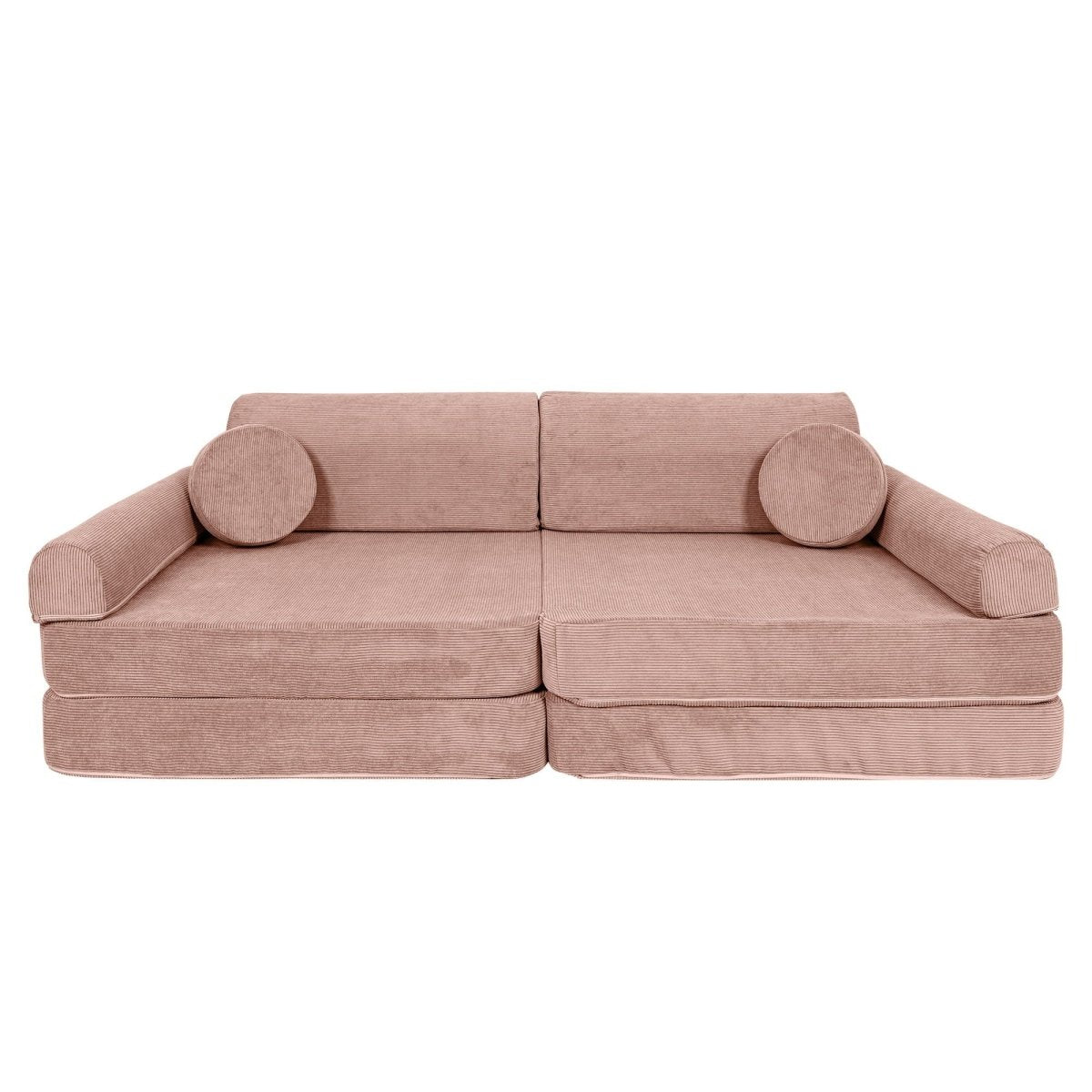 Modular Kids Play Sofa, Large - Slimcord Corduroy, 160 x 80 cm (Pink) - Tiny Tugz™