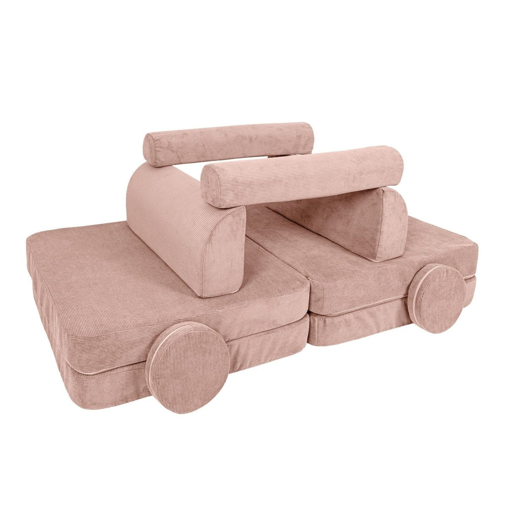 Modular Kids Play Sofa, Large - Slimcord Corduroy, 160 x 80 cm (Pink) - Tiny Tugz™