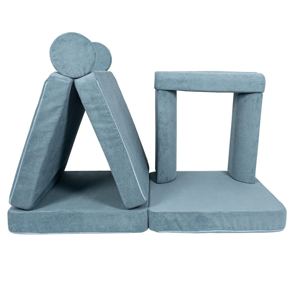 Modular Kids Play Sofa, Large - Slimcord Corduroy, 160 x 80 cm (Turquoise) - Tiny Tugz™