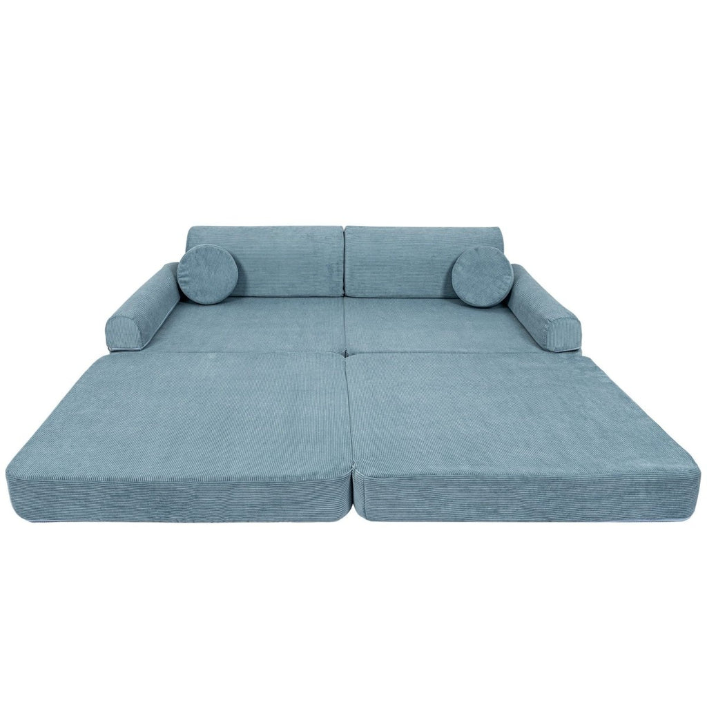 Modular Kids Play Sofa, Large - Slimcord Corduroy, 160 x 80 cm (Turquoise) - Tiny Tugz™