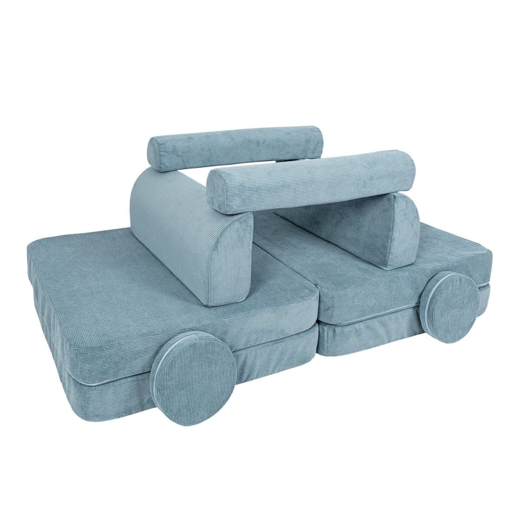 Modular Kids Play Sofa, Large - Slimcord Corduroy, 160 x 80 cm (Turquoise) - Tiny Tugz™