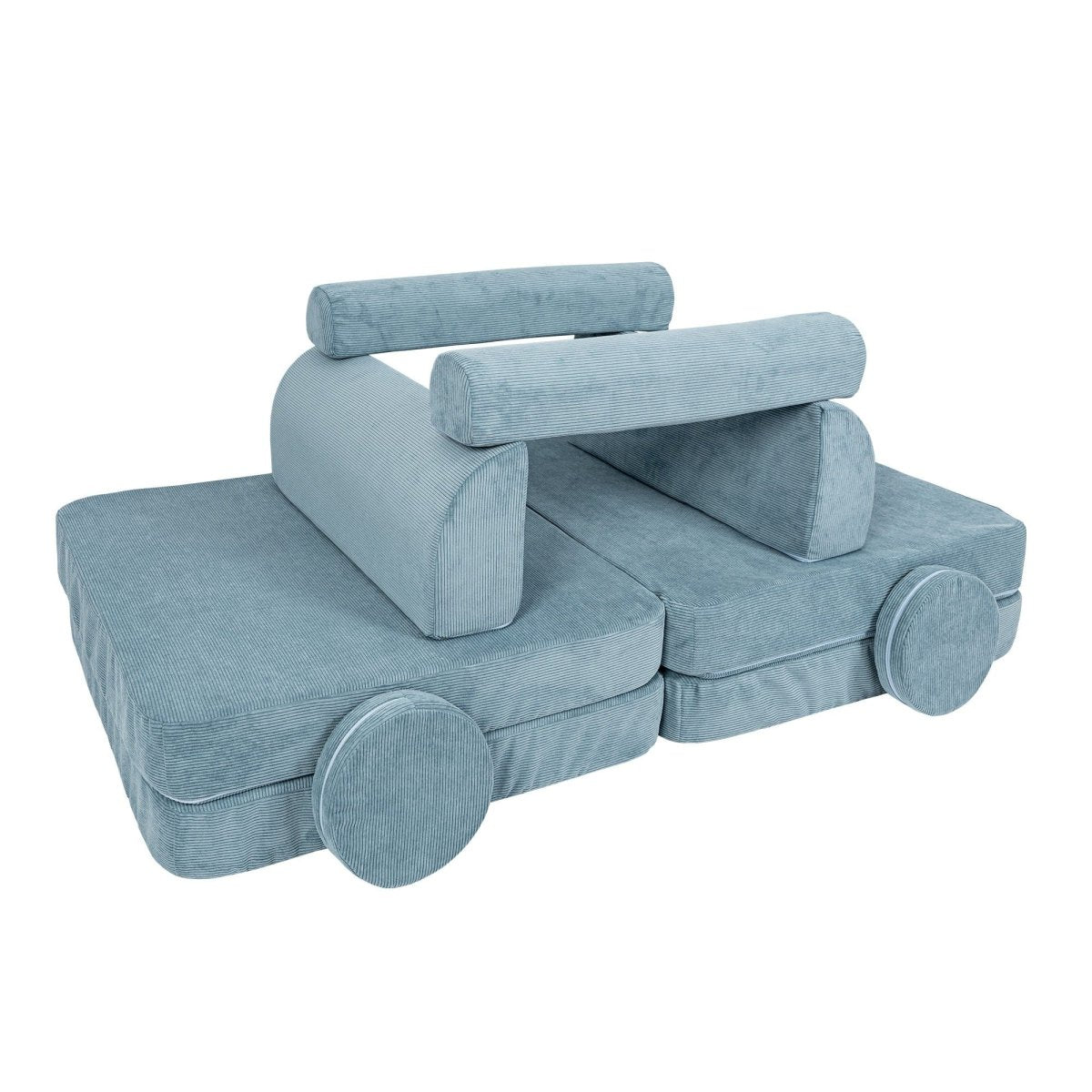 Modular Kids Play Sofa, Large - Slimcord Corduroy, 160 x 80 cm (Turquoise) - Tiny Tugz™