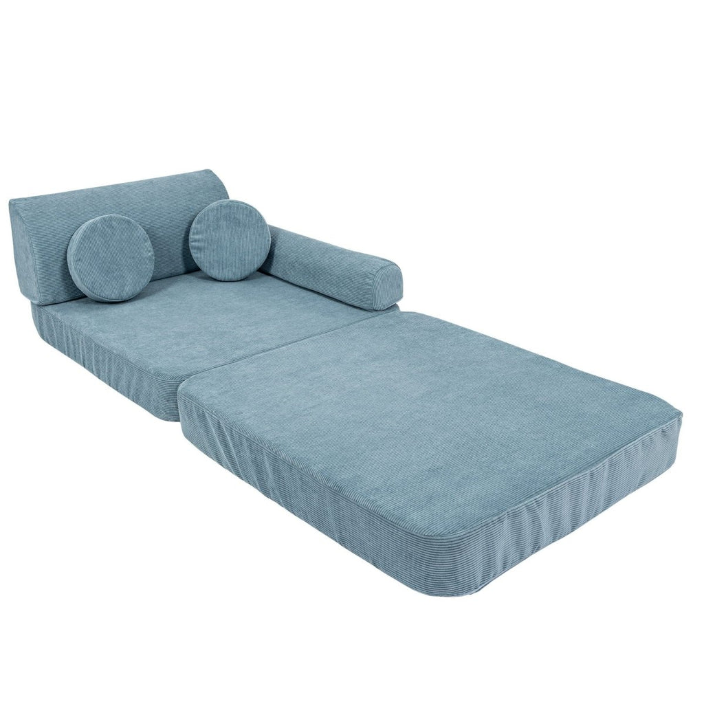 Modular Kids Play Sofa, Large - Slimcord Corduroy, 160 x 80 cm (Turquoise) - Tiny Tugz™