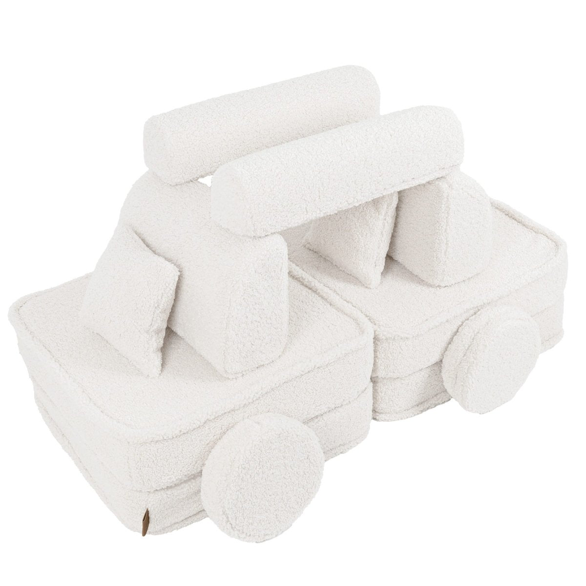 Modular Kids Play Sofa, Medium - Bearly Fabric, 120 x 60 cm (Cream) - Tiny Tugz™