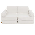 Modular Kids Play Sofa, Medium - Bearly Fabric, 120 x 60 cm (Cream) - Tiny Tugz™