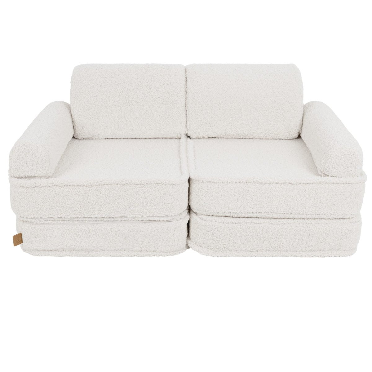 Modular Kids Play Sofa, Medium - Bearly Fabric, 120 x 60 cm (Cream) - Tiny Tugz™