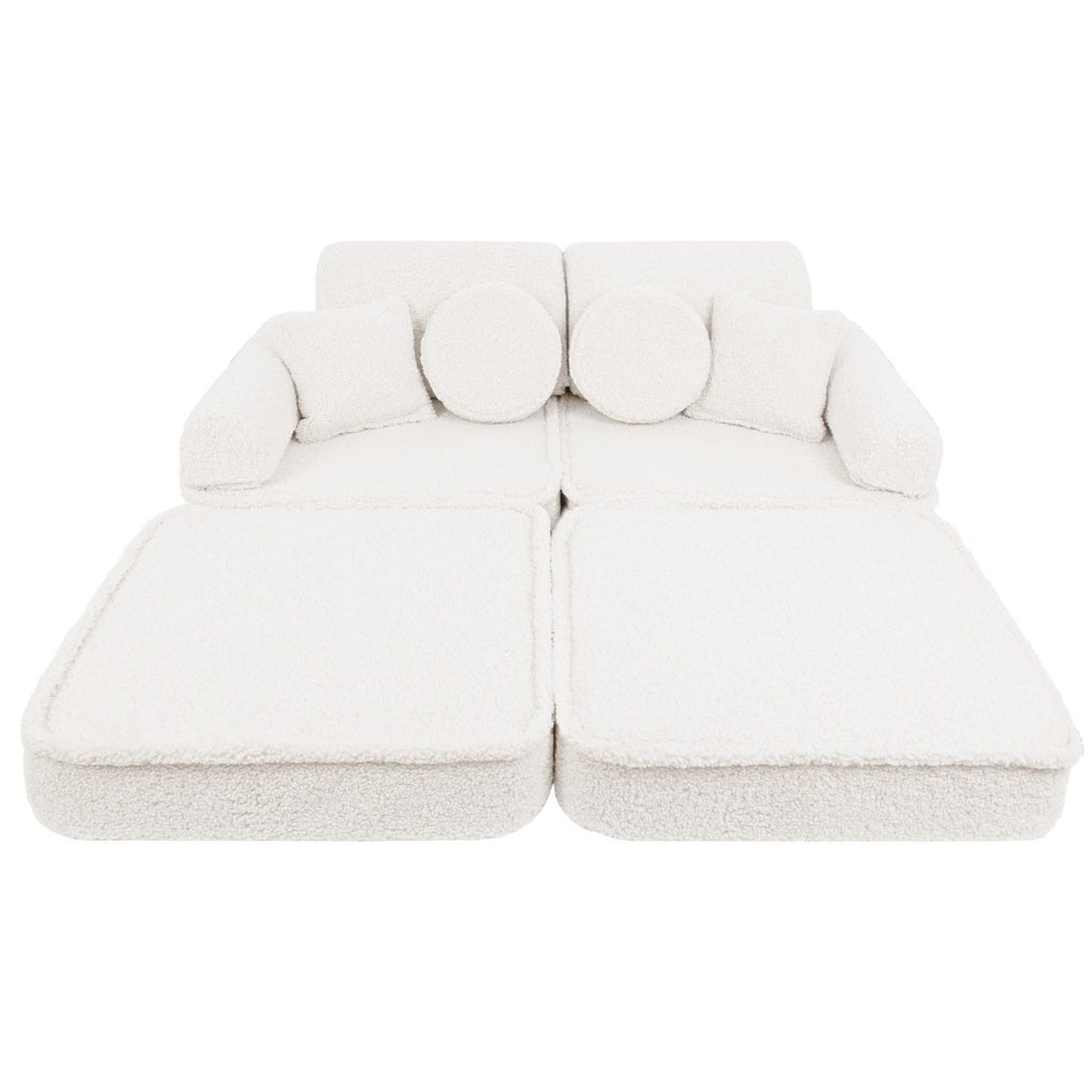 Modular Kids Play Sofa, Medium - Bearly Fabric, 120 x 60 cm (Cream) - Tiny Tugz™