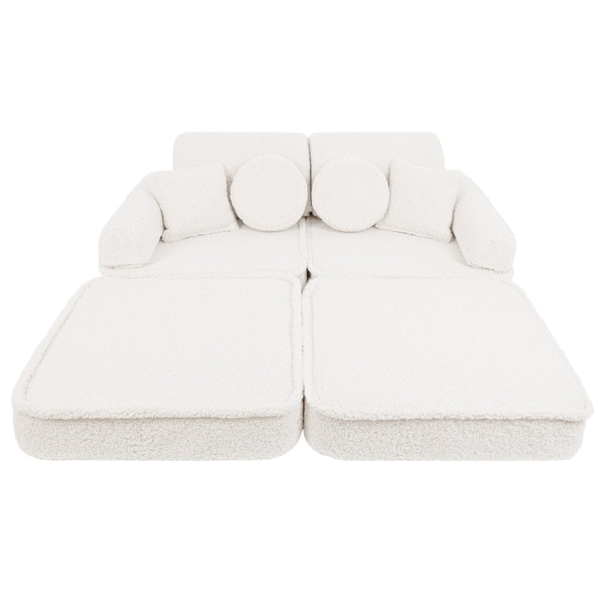 Modular Kids Play Sofa, Medium - Bearly Fabric, 120 x 60 cm (Cream) - Tiny Tugz™