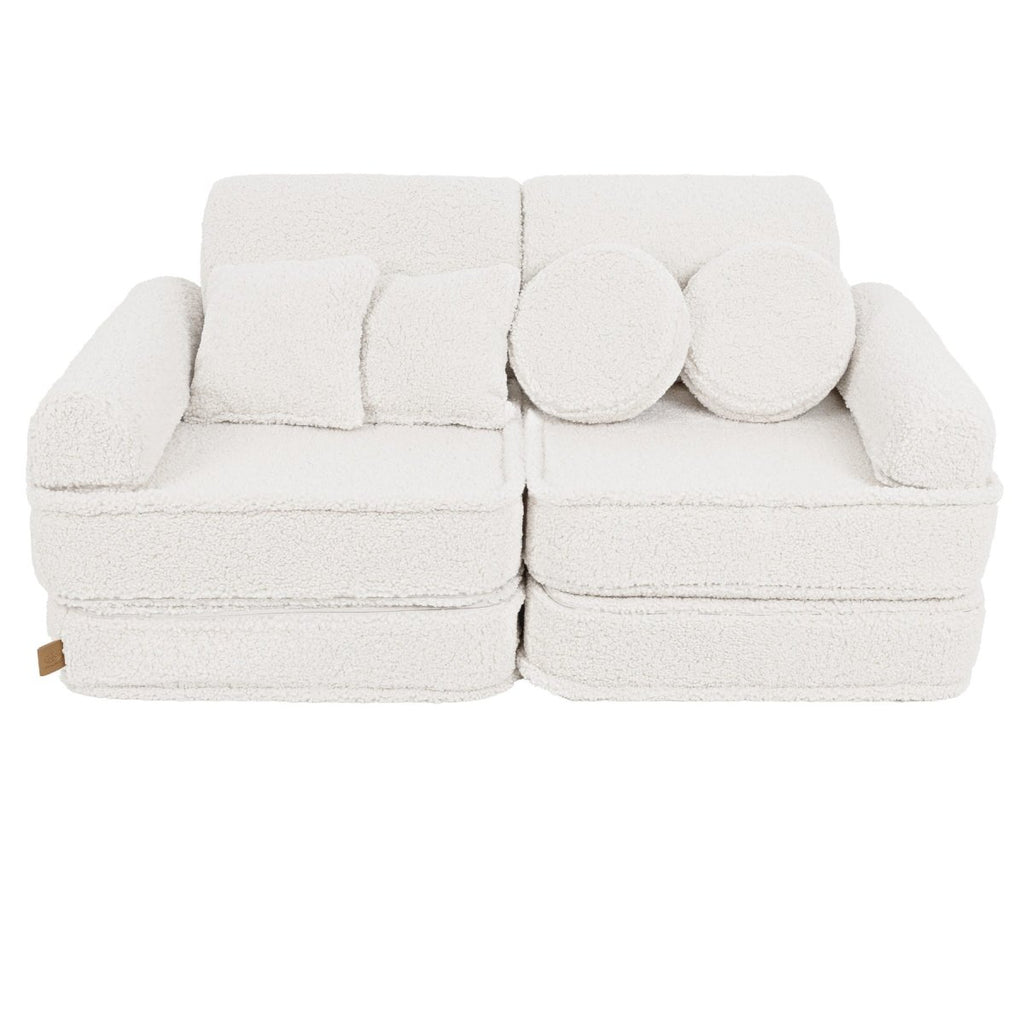 Modular Kids Play Sofa, Medium - Bearly Fabric, 120 x 60 cm (Cream) - Tiny Tugz™