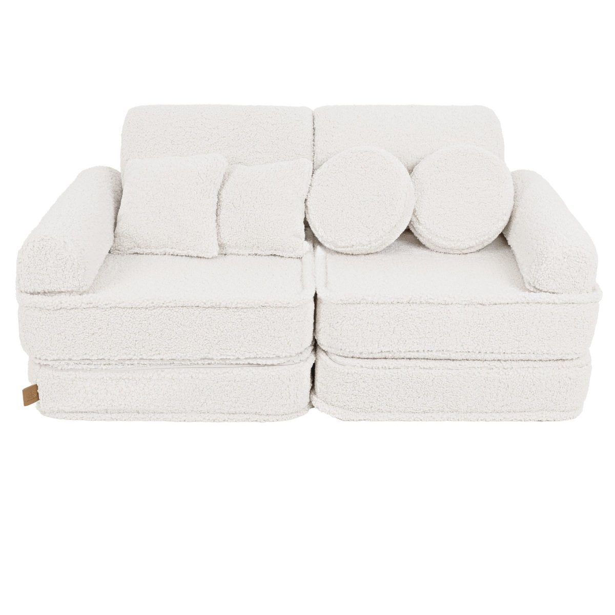 Modular Kids Play Sofa, Medium - Bearly Fabric, 120 x 60 cm (Cream) - Tiny Tugz™