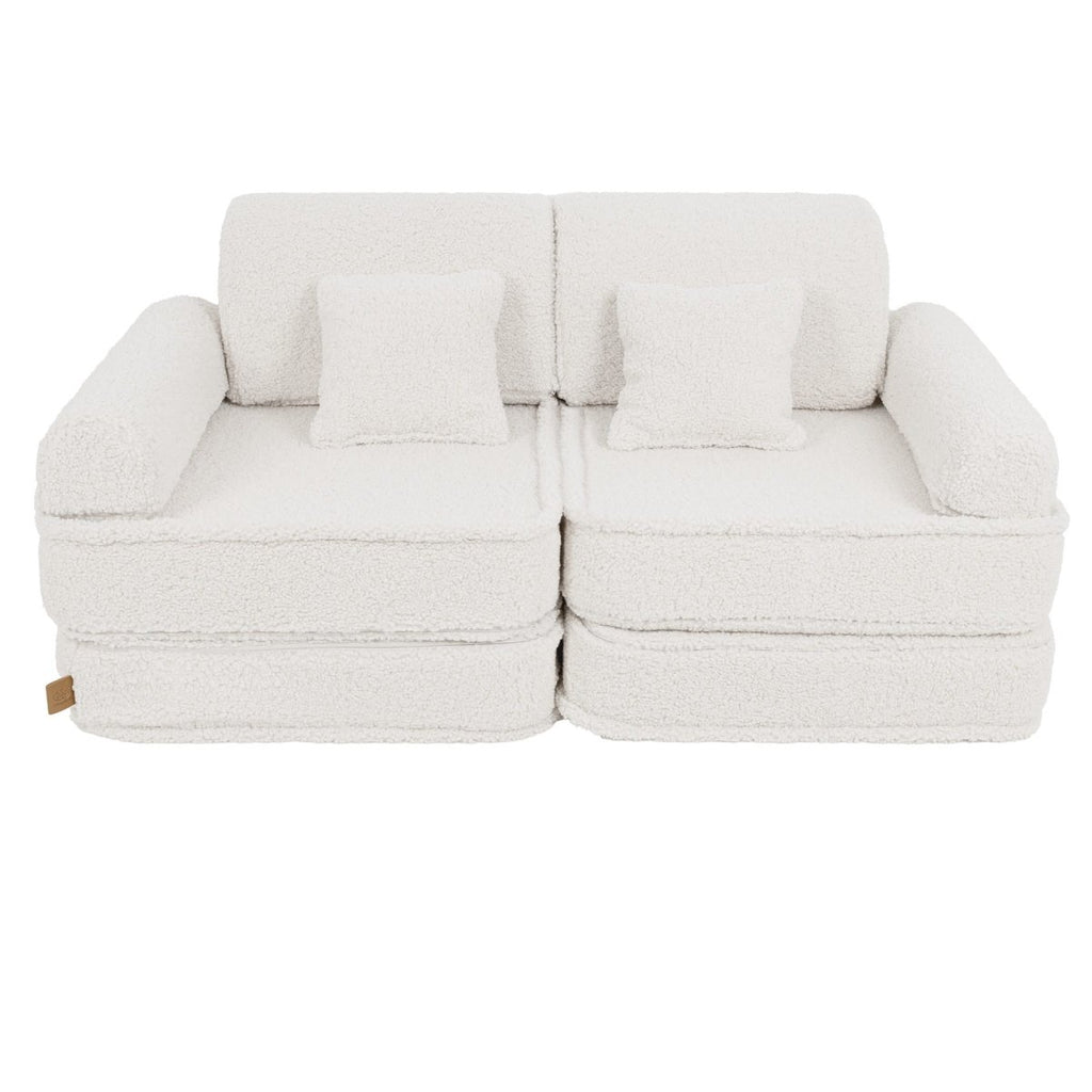 Modular Kids Play Sofa, Medium - Bearly Fabric, 120 x 60 cm (Cream) - Tiny Tugz™