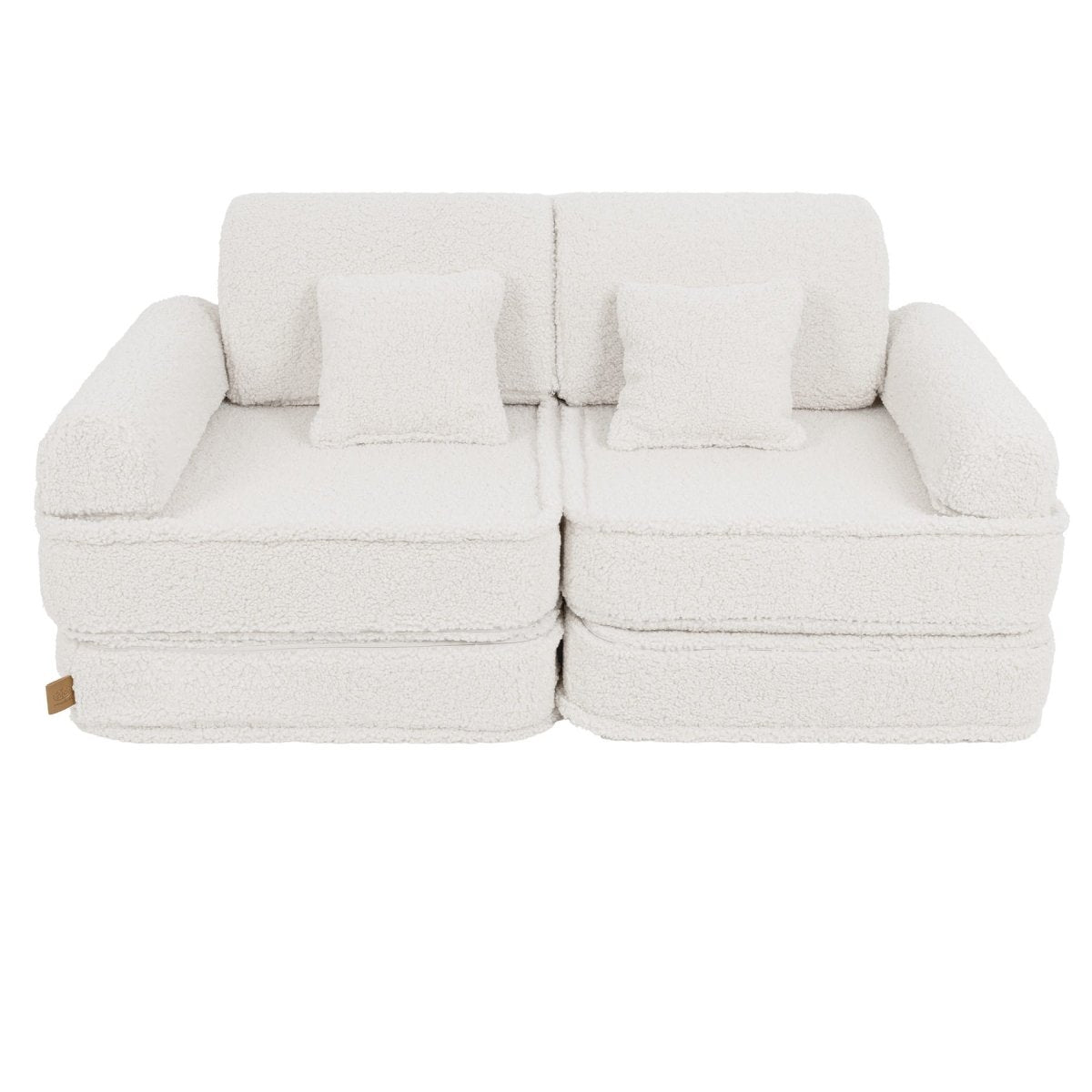 Modular Kids Play Sofa, Medium - Bearly Fabric, 120 x 60 cm (Cream) - Tiny Tugz™