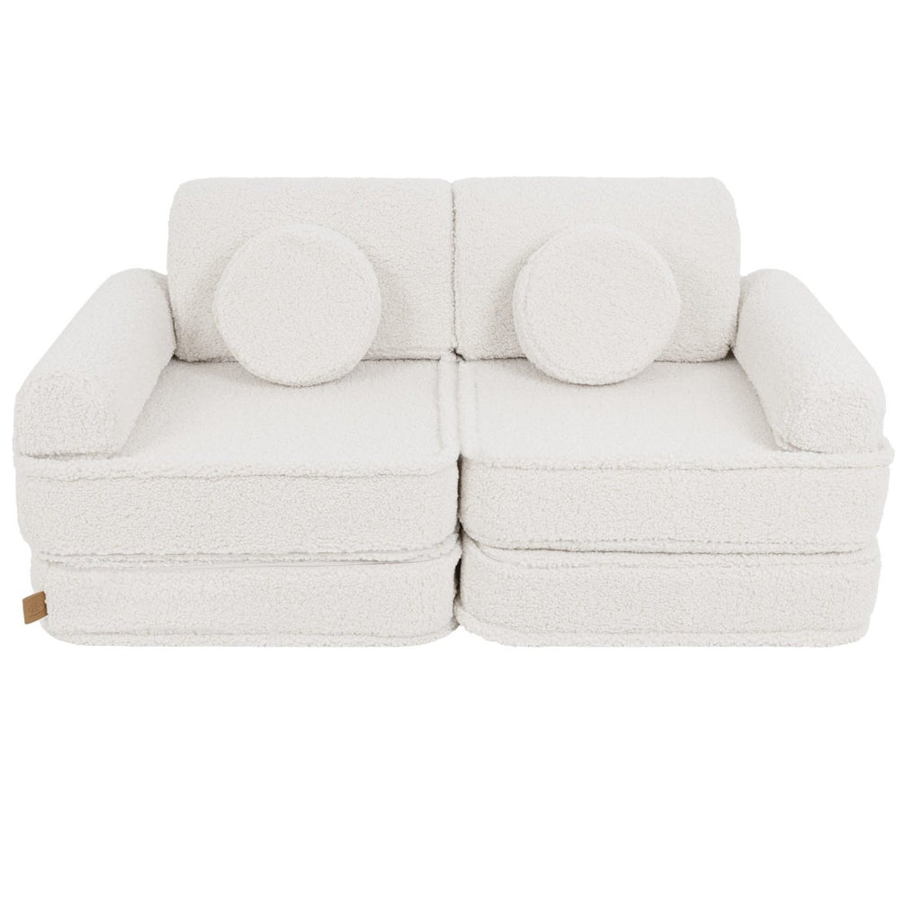Modular Kids Play Sofa, Medium - Bearly Fabric, 120 x 60 cm (Cream) - Tiny Tugz™