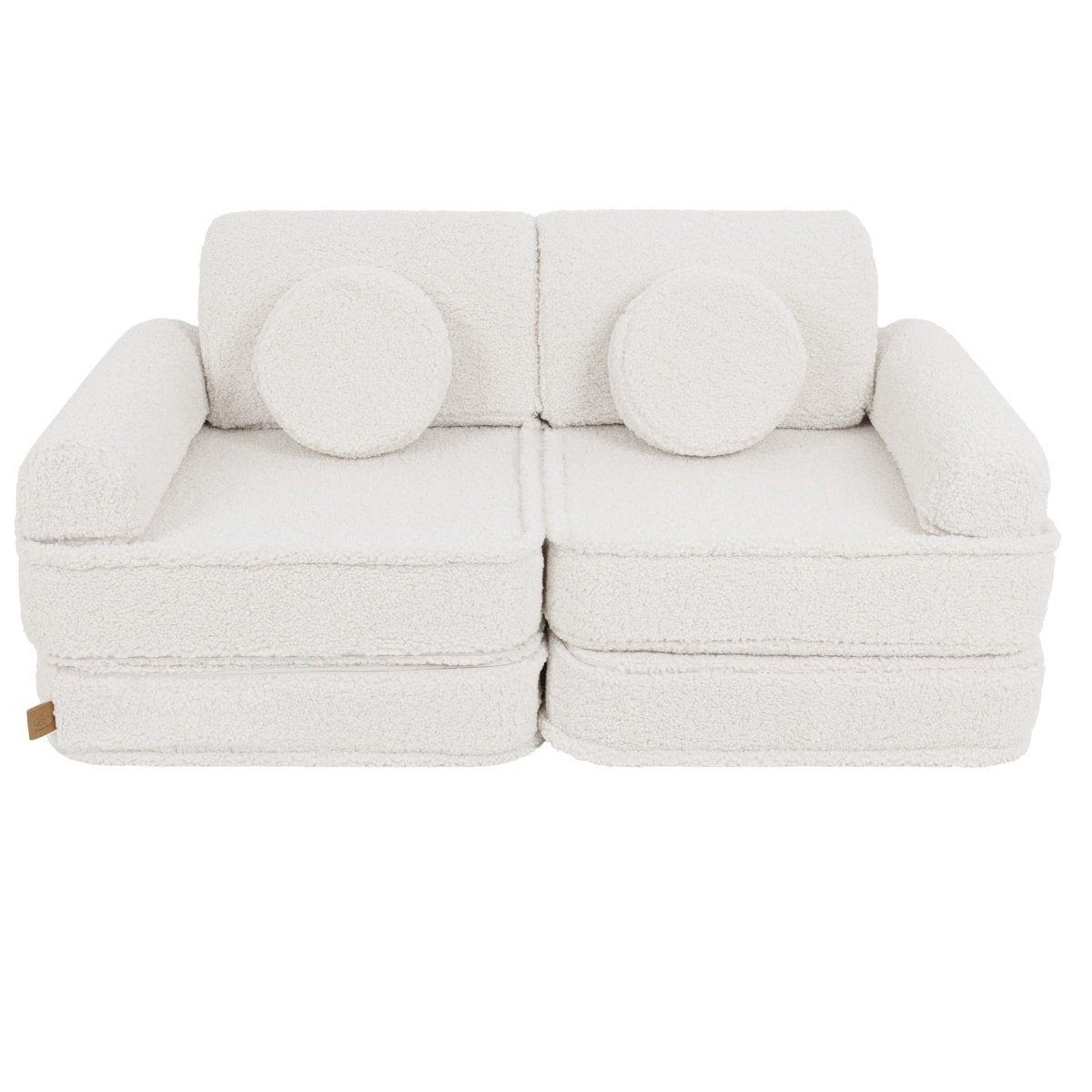 Modular Kids Play Sofa, Medium - Bearly Fabric, 120 x 60 cm (Cream) - Tiny Tugz™