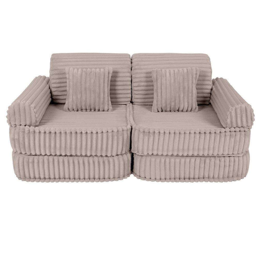Modular Kids Play Sofa, Medium - Churros Corduroy (Beige) - Tiny Tugz™