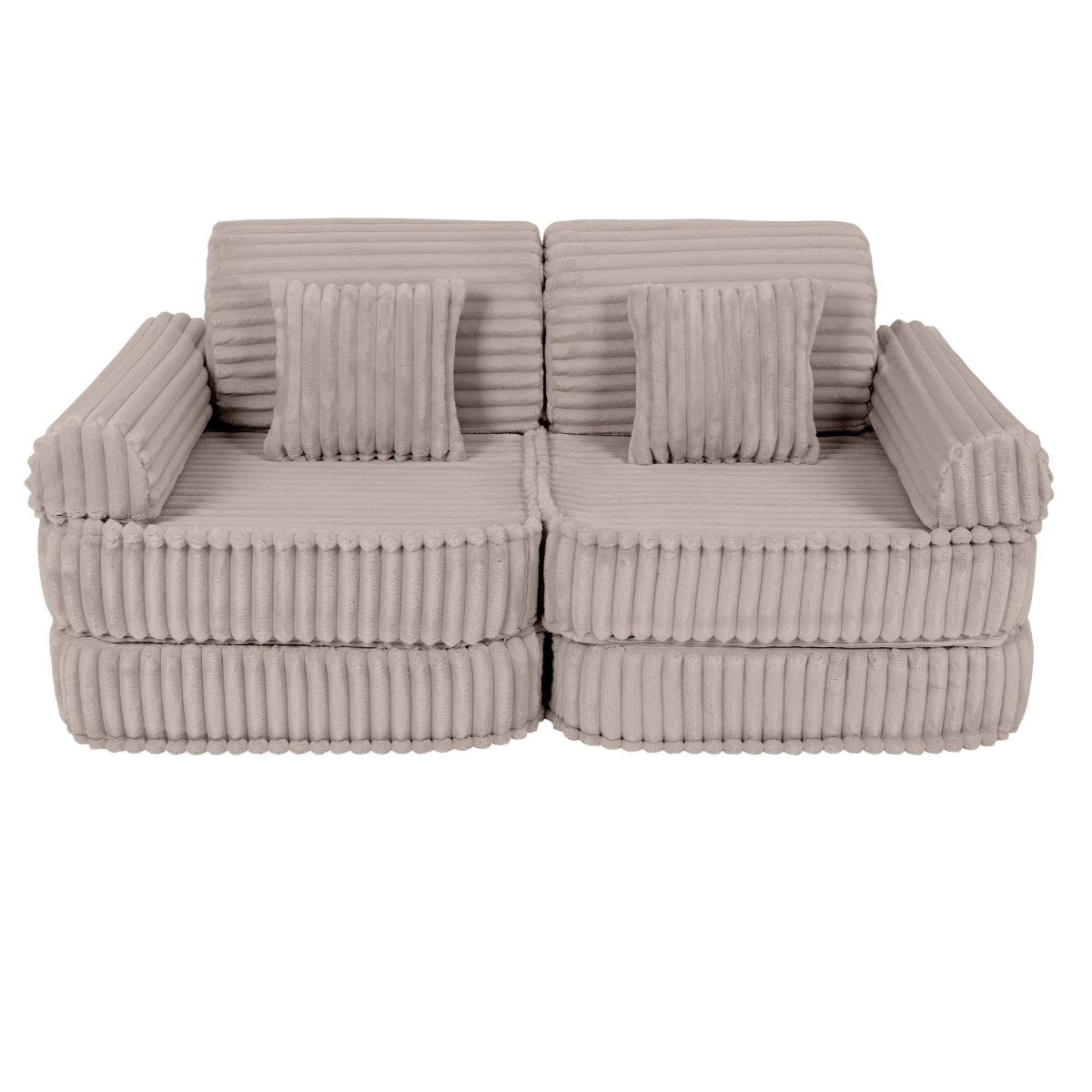 Modular Kids Play Sofa, Medium - Churros Corduroy (Beige) - Tiny Tugz™
