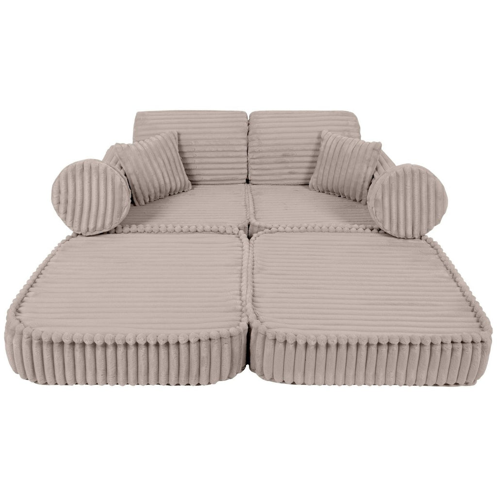 Modular Kids Play Sofa, Medium - Churros Corduroy (Beige) - Tiny Tugz™