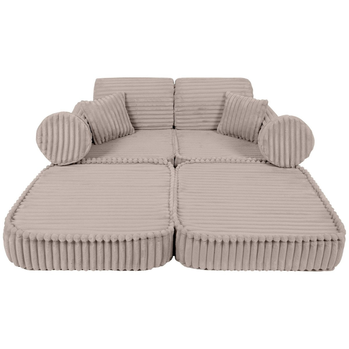 Modular Kids Play Sofa, Medium - Churros Corduroy (Beige) - Tiny Tugz™