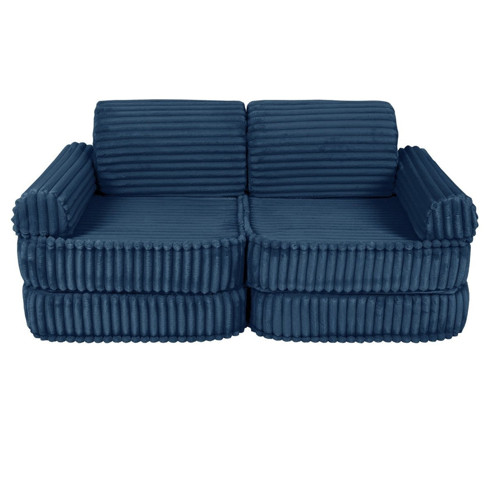 Modular Kids Play Sofa, Medium - Churros Corduroy (Blue) - Tiny Tugz™