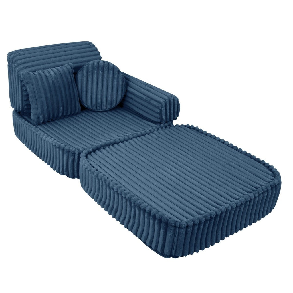Modular Kids Play Sofa, Medium - Churros Corduroy (Blue) - Tiny Tugz™