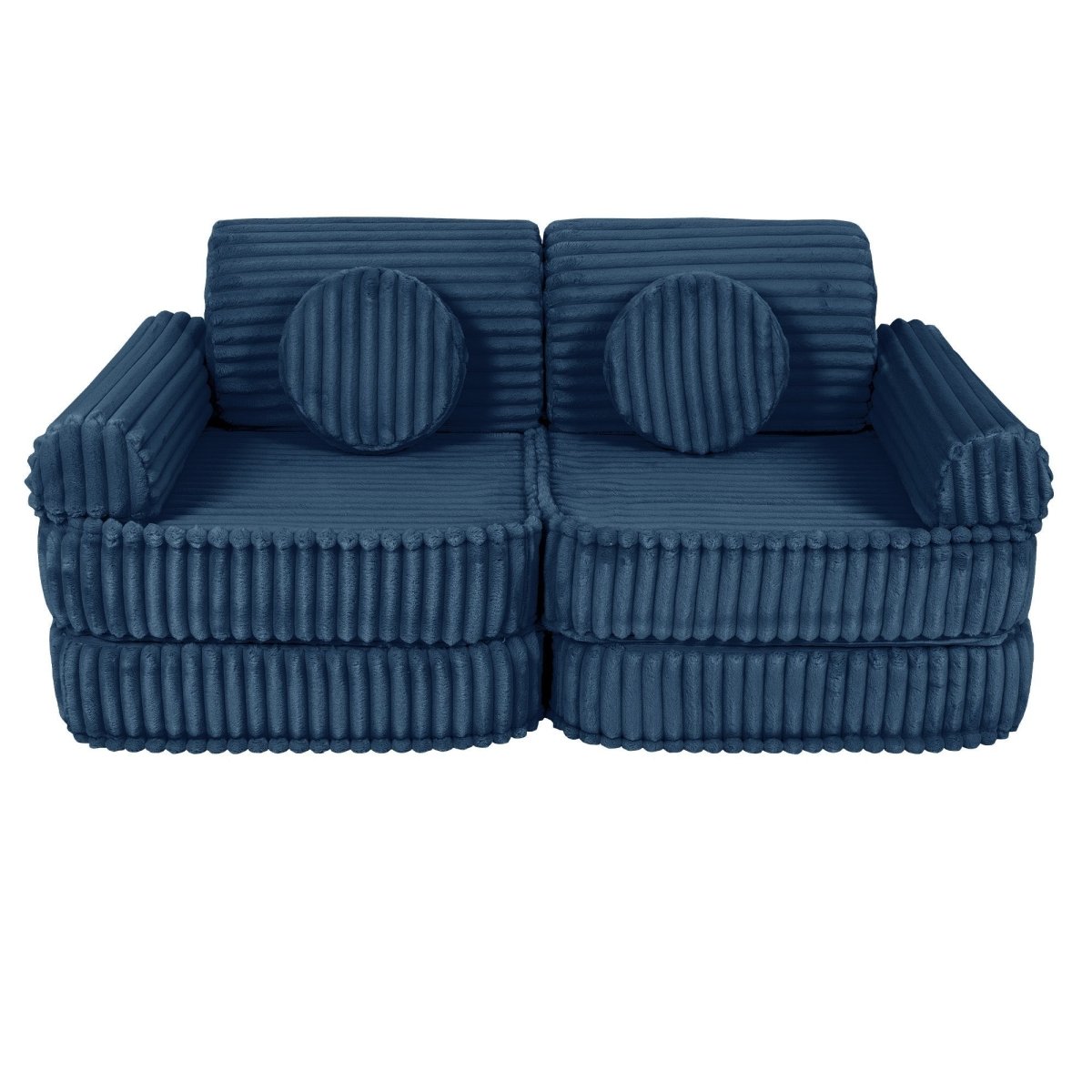 Modular Kids Play Sofa, Medium - Churros Corduroy (Blue) - Tiny Tugz™