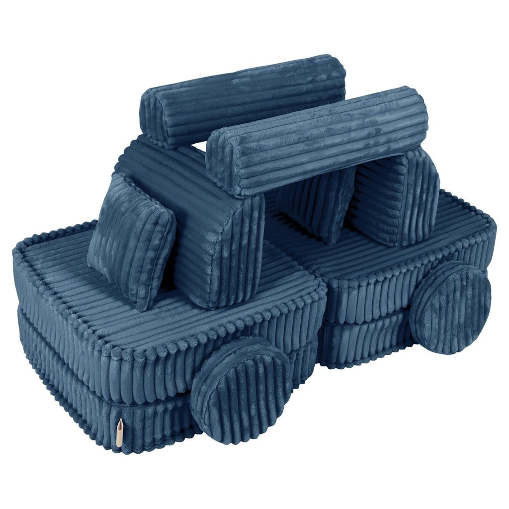 Modular Kids Play Sofa, Medium - Churros Corduroy (Blue) - Tiny Tugz™