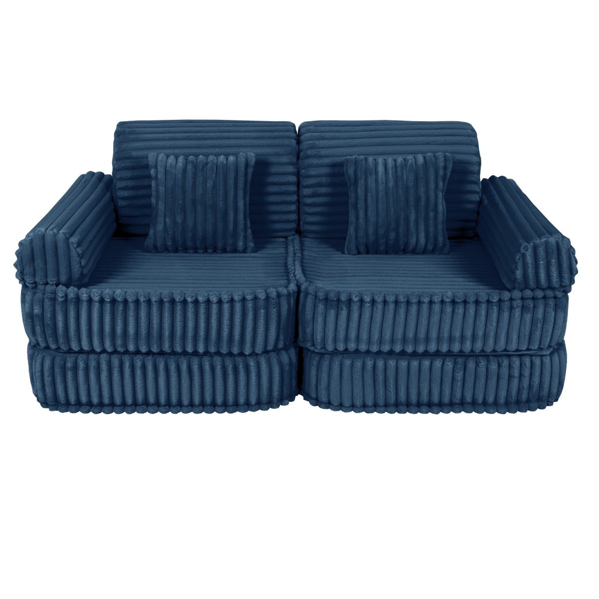 Modular Kids Play Sofa, Medium - Churros Corduroy (Blue) - Tiny Tugz™