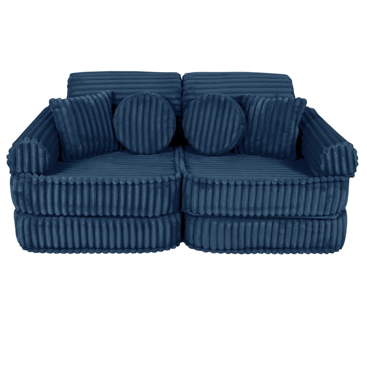 Modular Kids Play Sofa, Medium - Churros Corduroy (Blue) - Tiny Tugz™