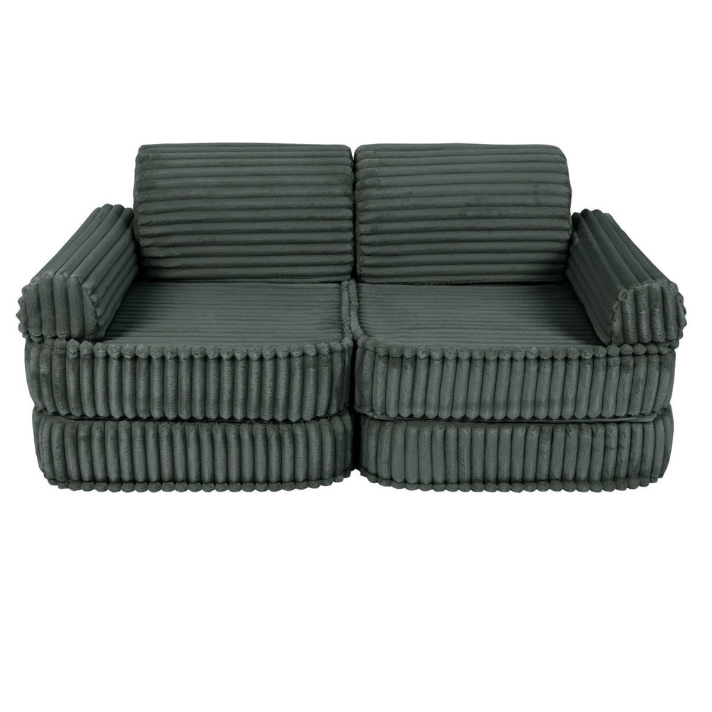 Modular Kids Play Sofa, Medium - Churros Corduroy (Forest Green) - Tiny Tugz™