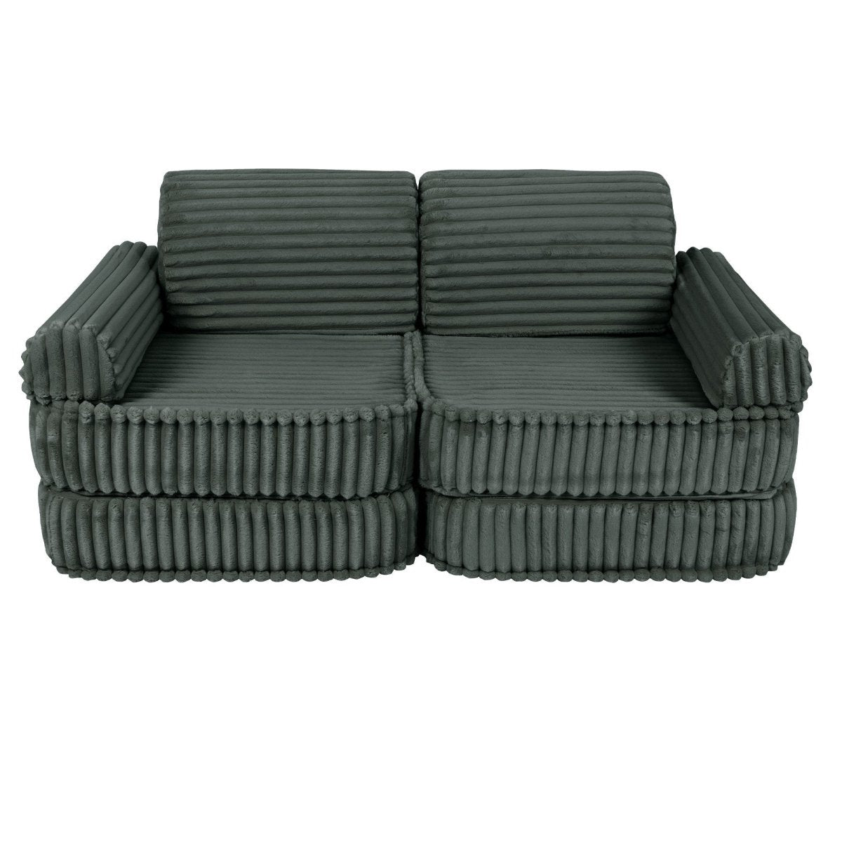 Modular Kids Play Sofa, Medium - Churros Corduroy (Forest Green) - Tiny Tugz™