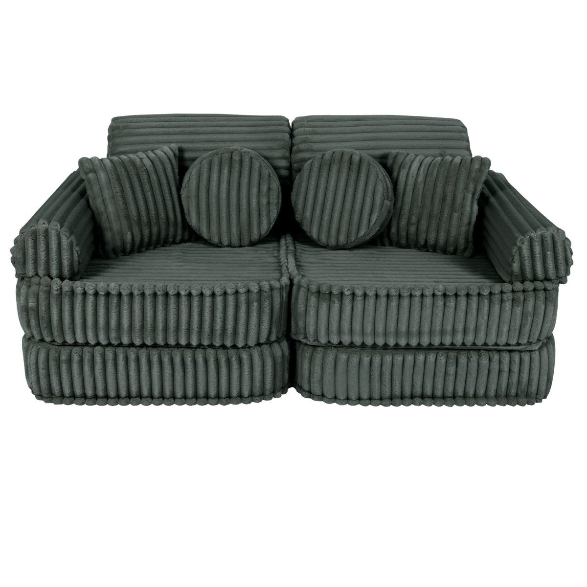 Modular Kids Play Sofa, Medium - Churros Corduroy (Forest Green) - Tiny Tugz™