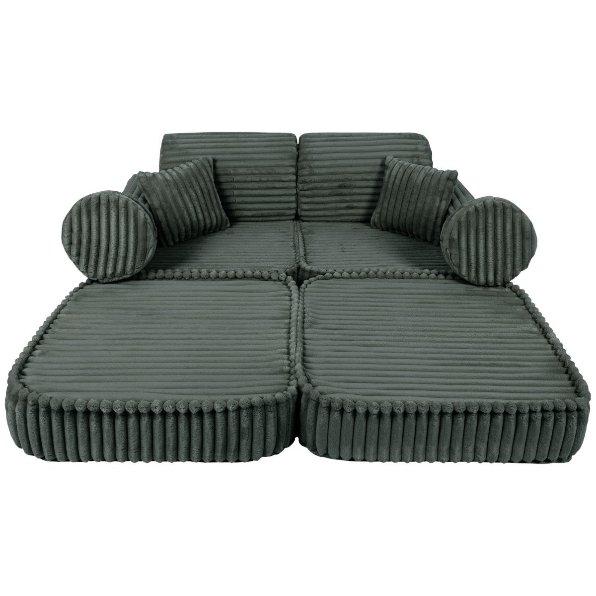 Modular Kids Play Sofa, Medium - Churros Corduroy (Forest Green) - Tiny Tugz™