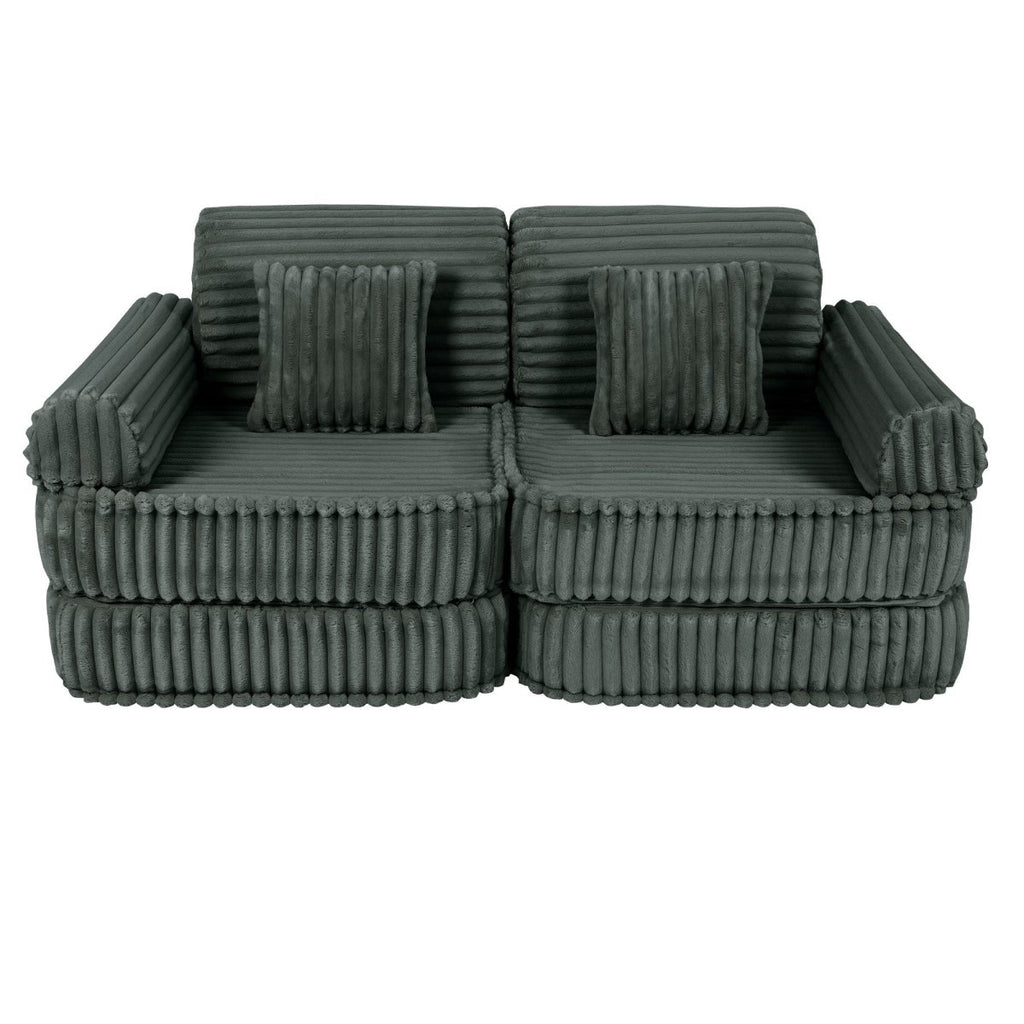 Modular Kids Play Sofa, Medium - Churros Corduroy (Forest Green) - Tiny Tugz™