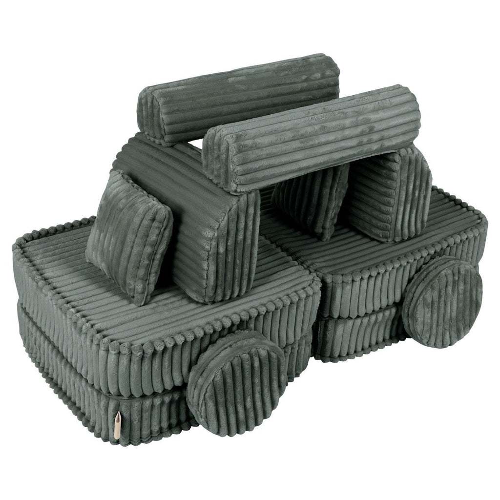 Modular Kids Play Sofa, Medium - Churros Corduroy (Forest Green) - Tiny Tugz™