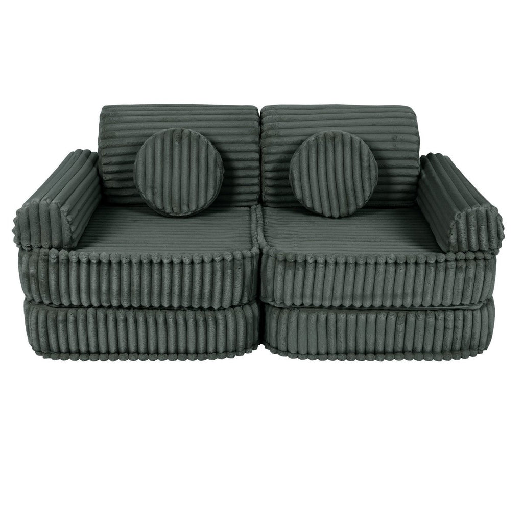 Modular Kids Play Sofa, Medium - Churros Corduroy (Forest Green) - Tiny Tugz™